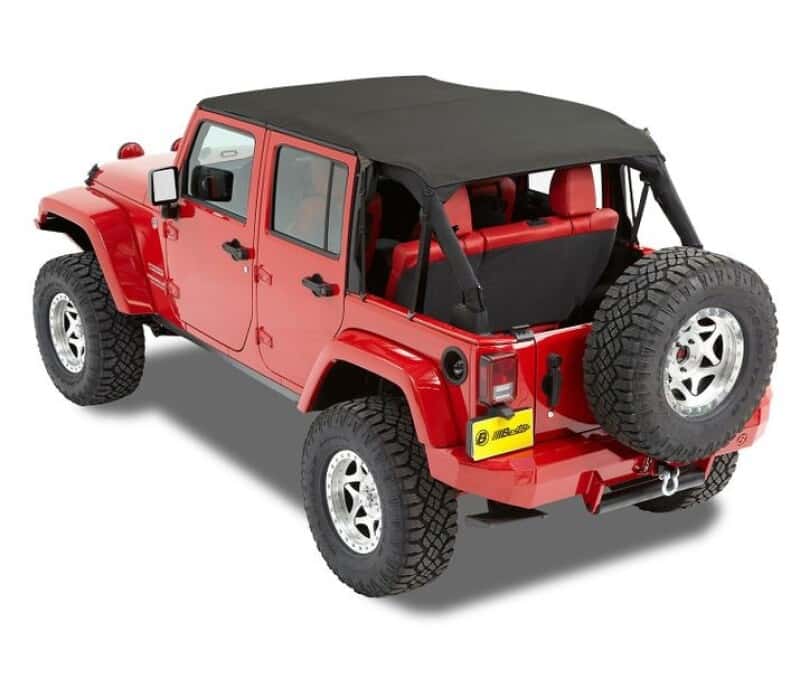 Bestop — Bestop 10-18 Jeep Wrangler JK 4-Door Header Safari Cable Style Bikini (Black Diamond)
Safari Cable Bikini - view 1