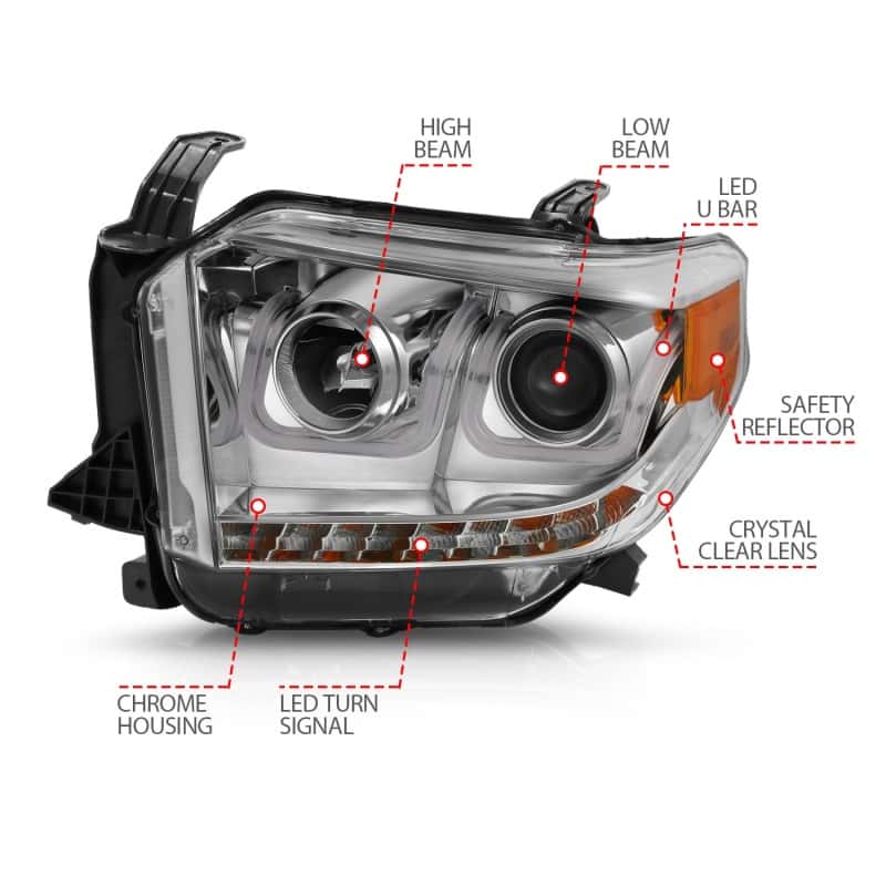 ANZO — ANZO 2014-2016 Toyota Tundra Projector Headlights w/ U-Bar Chrome
Head Light Set
HdLtSet - view 11