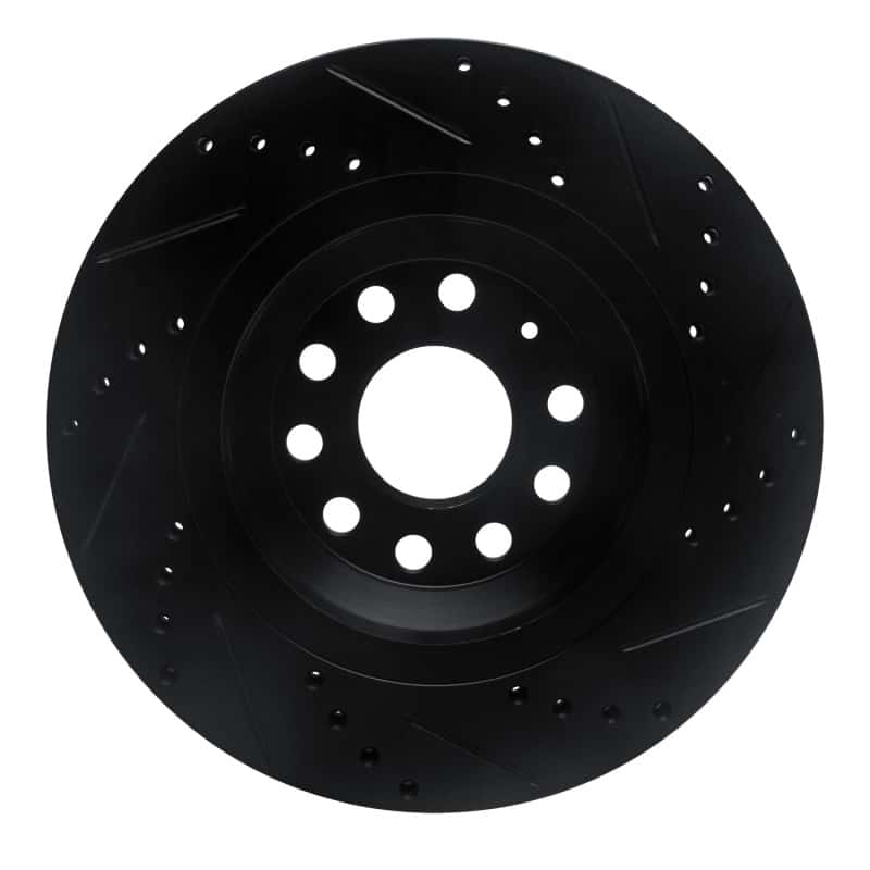 R1 Concepts — R1 15-25 Volkswagen GTI Rear Left Drilled & Slotted Black Brake Rotor
R1 Brake Rotor Drill - view 5