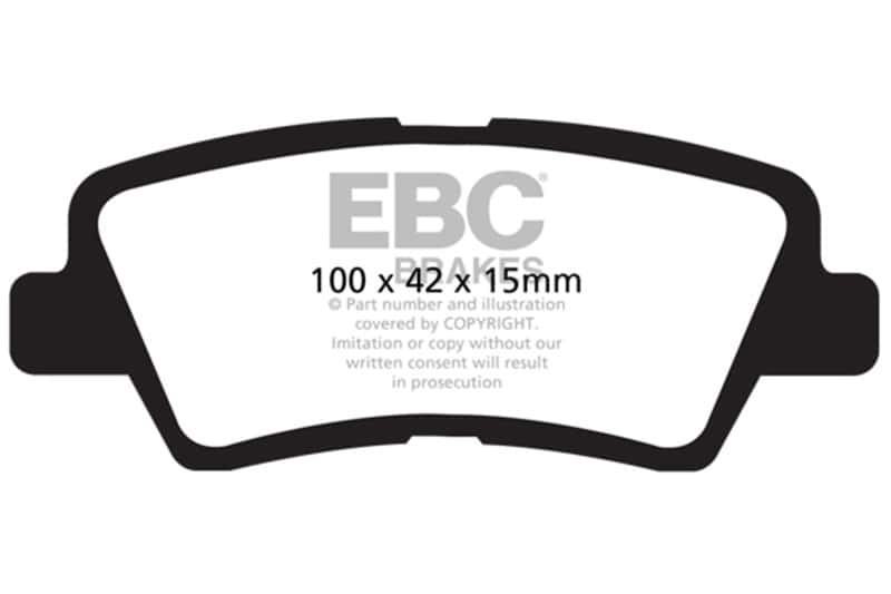 EBC — EBC 12+ Hyundai Accent 1.6 Ultimax2 Rear Brake Pads
Disc Brake Pad - view 1