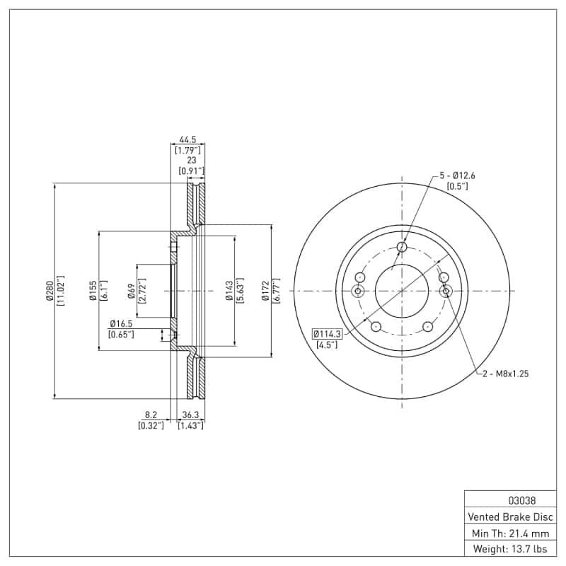 DFC — DFC 18-23 Hyundai Kona Front Brake Rotor
DFC Brake Rotor - view 6