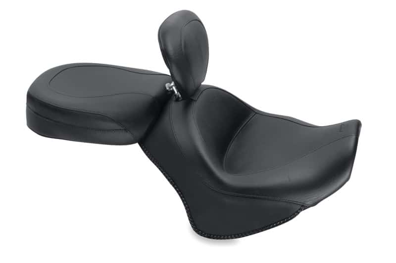 Mustang Motorcycle — Mustang 11-17 Yamaha Stryker Standard Touring 2PC Seat w/Driver Backrest - Black - view 1