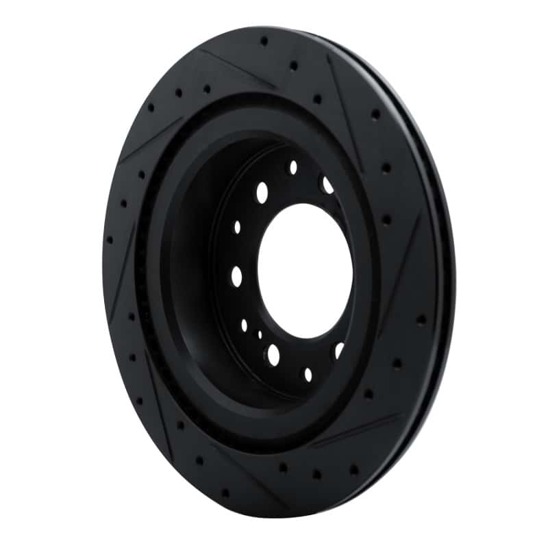 R1 Concepts — R1 2022-2025 Lexus GX550 Rear Left Drilled & Slotted Black Brake Rotor - view 4