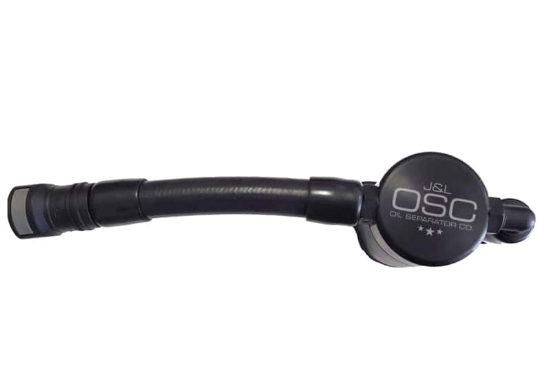 J&L — J&L 05-10 Ford Mustang GT Driver Side Oil Separator 3.0 V2 - Black Anodized
Oil Separator - view 1