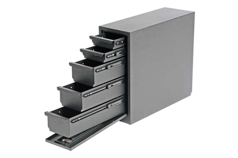 Dee Zee — Dee Zee Universal Tool Box - Wheel Well Box With Drawers (Steel)
ToolBxTrkBedSideRail - view 2