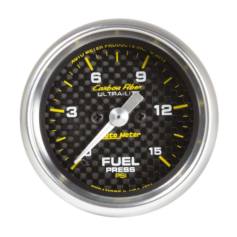 AutoMeter — Autometer Carbon Fiber 52.4mm Full Sweep Electronic 0-15 PSI Fuel Pressure Gauge
GA 2" FUP S 15psi CF - view 2
