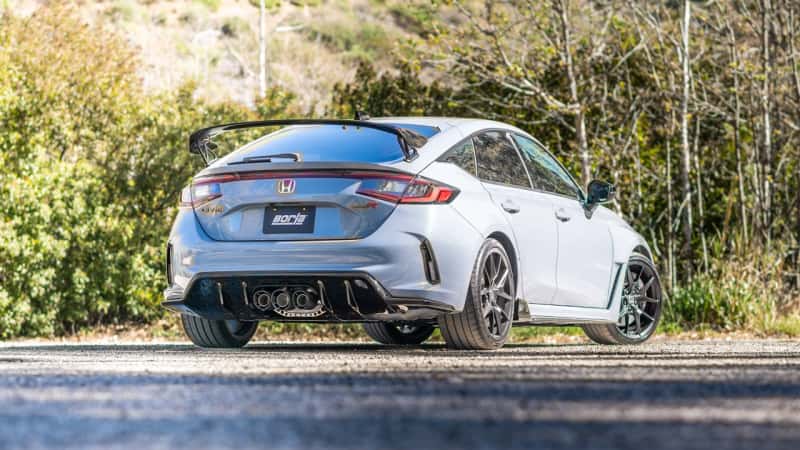 Borla — Borla 2023 Honda Civic Type R MT ATAK Catback Exhaust w/ 4in Black Anodized Carbon Fiber Tips
Cat-Back System - view 3