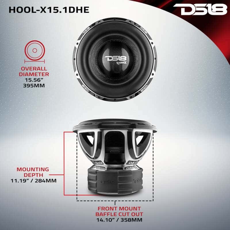 DS18 — DS18 Hooligan High Excursion Subwoofer 15in 4000 Watts RMS 1 ohm DVC - view 2