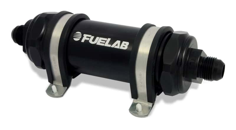 Fuelab — Fuelab 828 In-Line Fuel Filter Long -6AN In/Out 6 Micron Fiberglass - Black - view 1