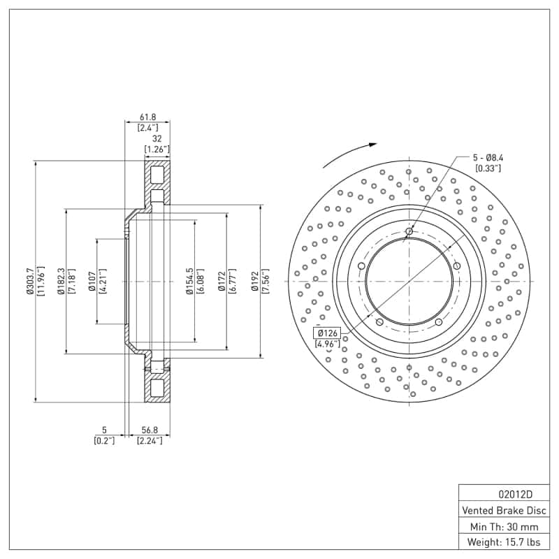 DFC — DFC 82-89 Porsche 911 Right Front Drilled Brake Rotor
DFC Brake Rotor - view 6