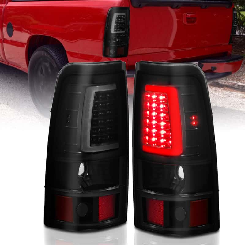 ANZO — ANZO 1999-2002 Chevy Silverado 1500 LED Taillights Plank Style Black w/Smoke Lens - view 2