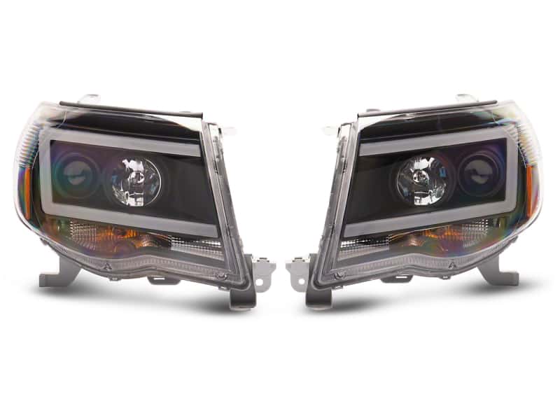 Raxiom — Raxiom 05-11 Toyota Tacoma Axial Series LED DRL Projector Headlights- Blk Housing (Clear Lens)
Headlights - view 1