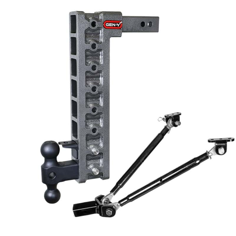 GEN-Y Hitch — Gen-Y Mega Duty 2in Shank 17.5in Drop 10K Hitch w/Dual-Ball/Pintle Lock/Stabilizer Kit
Drop Hitch - view 2
