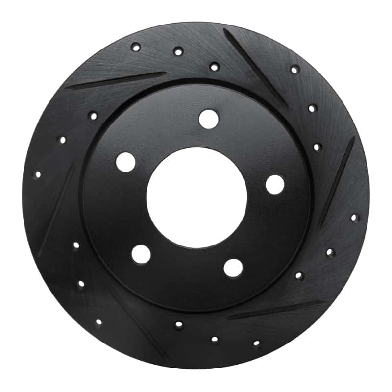 R1 Concepts — R1 04-13 Mazda 3 Rear Right Drilled & Slotted Black Brake Rotor
R1 Brake Rotor Drill - view 1