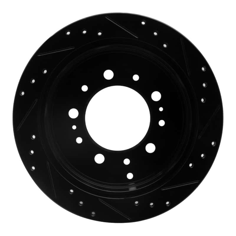 R1 Concepts — R1 98-07 Lexus LX470 Rear Left Drilled & Slotted Black Brake Rotor
R1 Brake Rotor Drill - view 5
