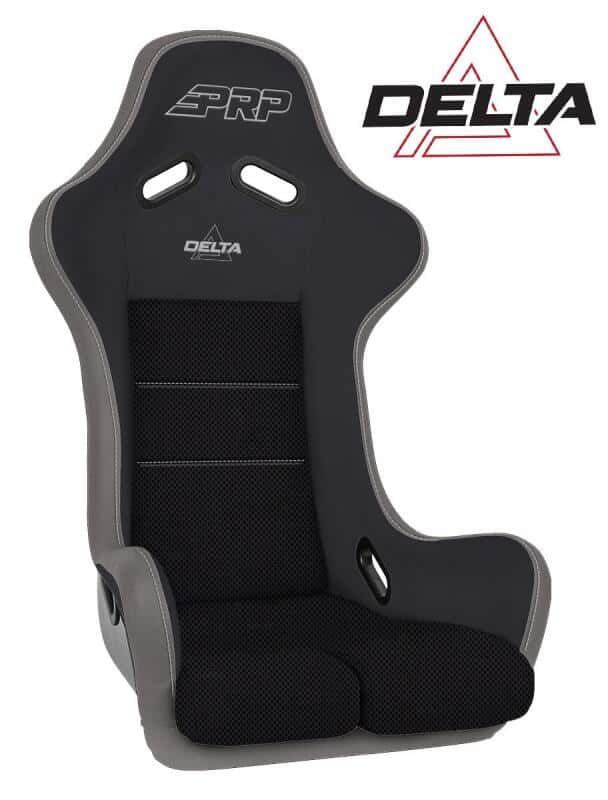PRP Seats — PRP Delta Composite Seat- Black/Grey (PRP Silver Outline/Delta Silver- Silver Stitching)
Seat - view 2