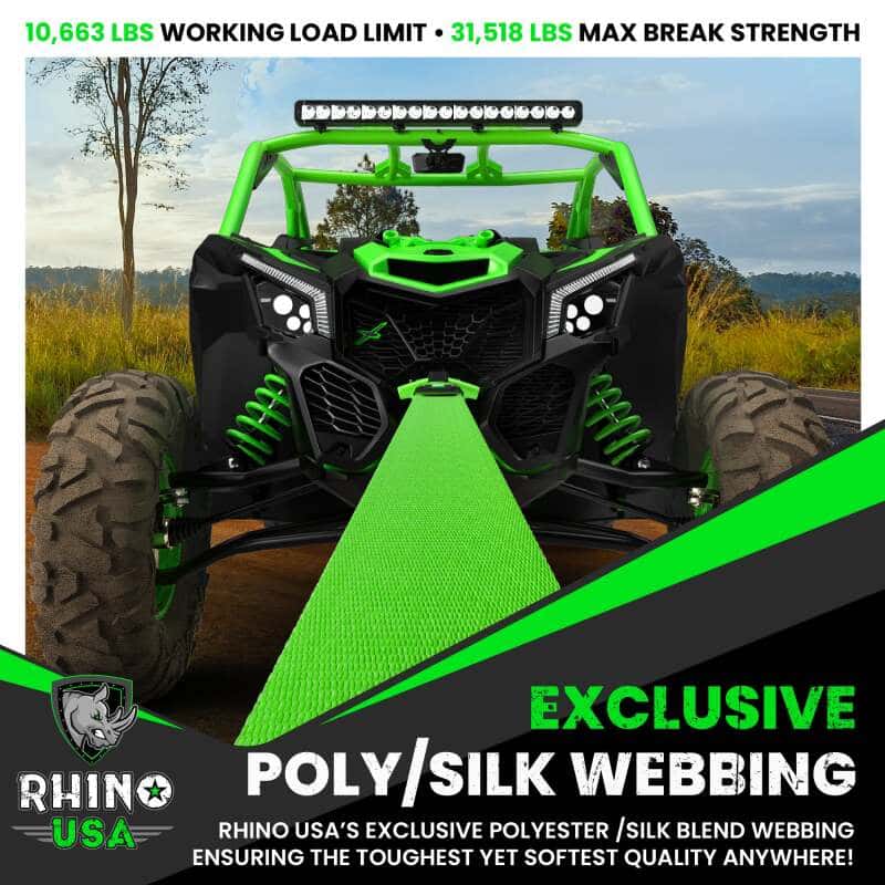 Rhino USA — Rhino USA Recovery Tow Strap 3Inx20Ft (Green)
Tow Strap - view 4