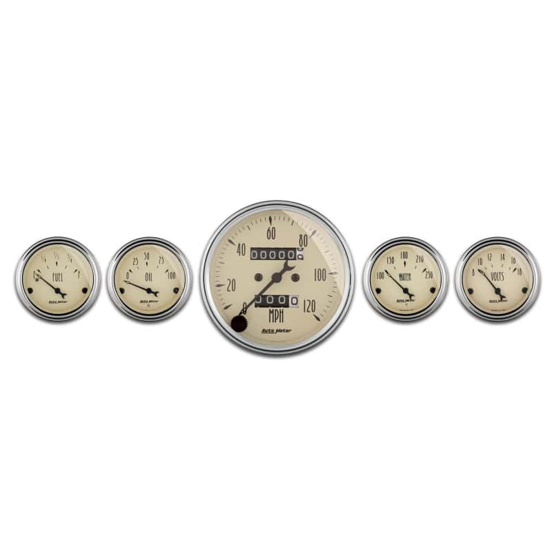 AutoMeter — AutoMeter Gauge Kit 5 Pc. 3-1/8in. & 2-1/16in. Mech. Speedometer Antique Beige
GA SET 5PC M SPD AB - view 2