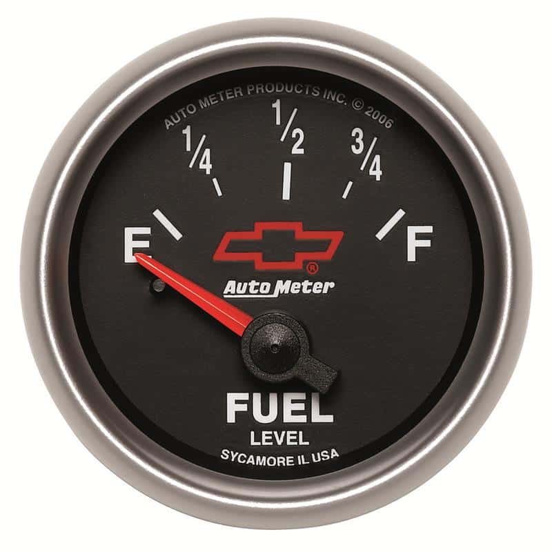AutoMeter — Autometer GM Bowtie Black 2-1/16 Fuel Level, 0-90 , Air-Core 8-18V
2-1/16" FUEL LEVEL, - view 2