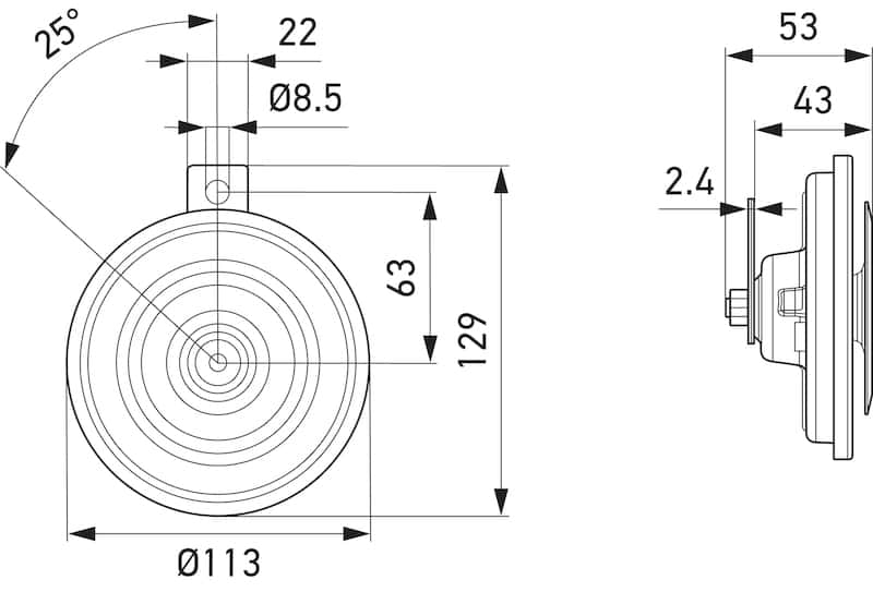 Hella — Hella Horn Disc 24V 400Hz Htone (B36) - view 7