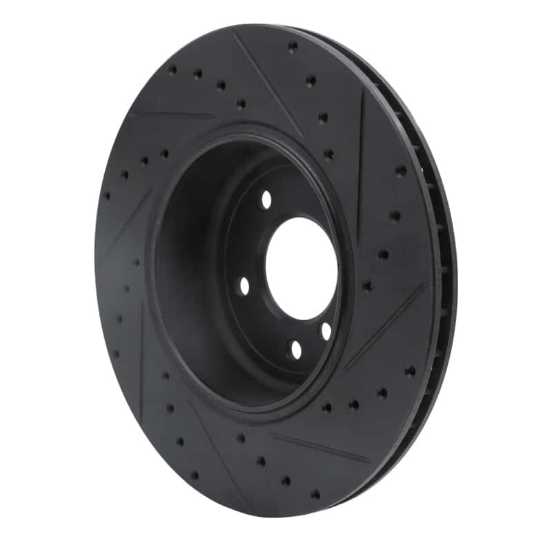 R1 Concepts — R1 04-10 BMW 535I Rear Left Drilled & Slotted Black Brake Rotor
R1 Brake Rotor Drill - view 4