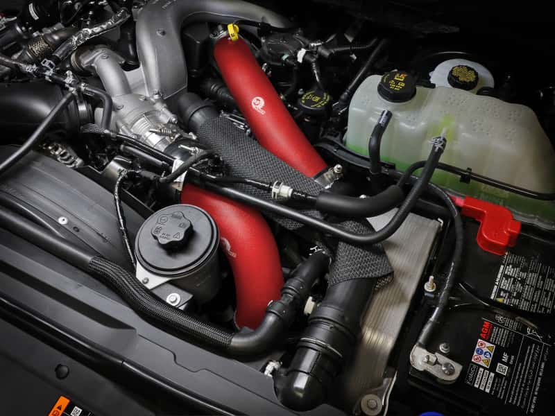 aFe — aFe 23-24 Ford Diesel Trucks V8-6.7L (td) BladeRunner Aluminum Hot and Cold Charge Pipe Kit - Red
Charge Pipe Kit - view 8