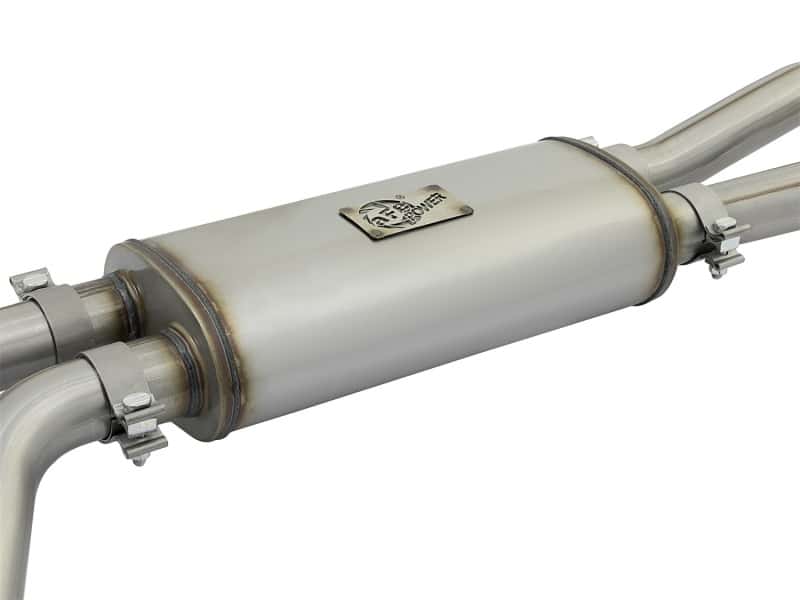 aFe — aFe POWER Rebel Series 2-1/2in 409 SS Cat Back Exhaust w/ Black Tips 16-17 Nissan Titan V8 5.6L
Cat-Back Exhaust - view 3