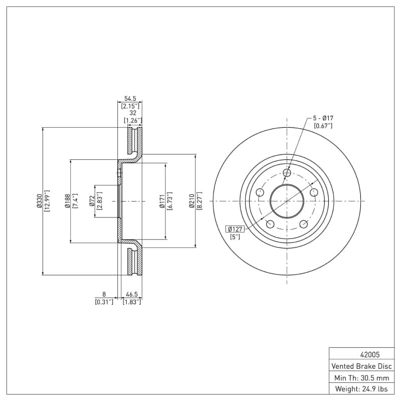 DFC — DFC 11-22 Dodge Durango Front GeoSPEC Coated Rotor
DFC Brake Rotor - view 6