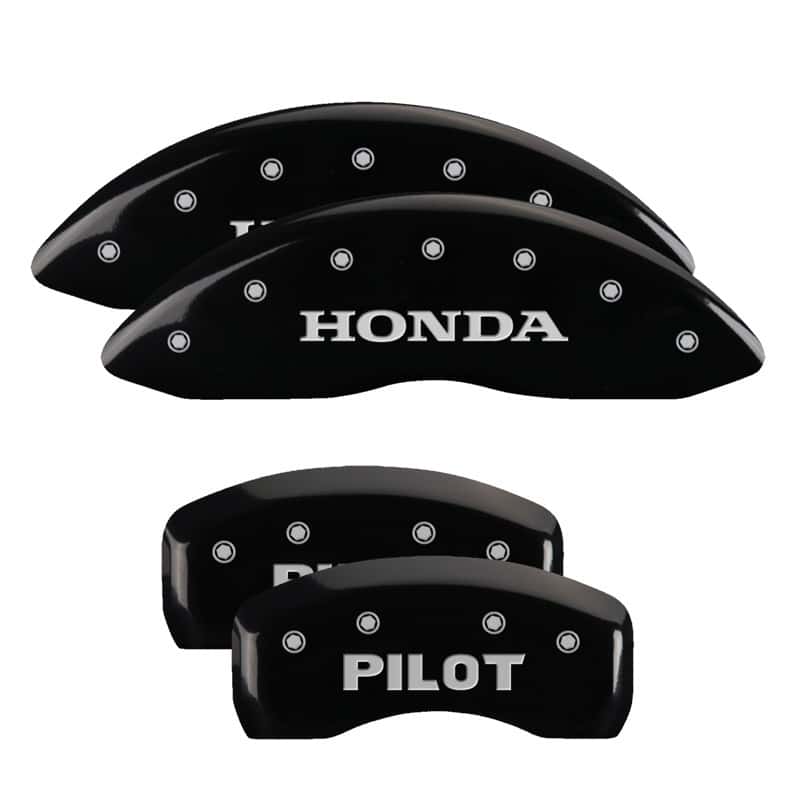 MGP — MGP 4 Caliper Covers Engraved Front Honda Engraved Rear Pilot/2015 Black finish silver ch
Caliper Covers - view 1