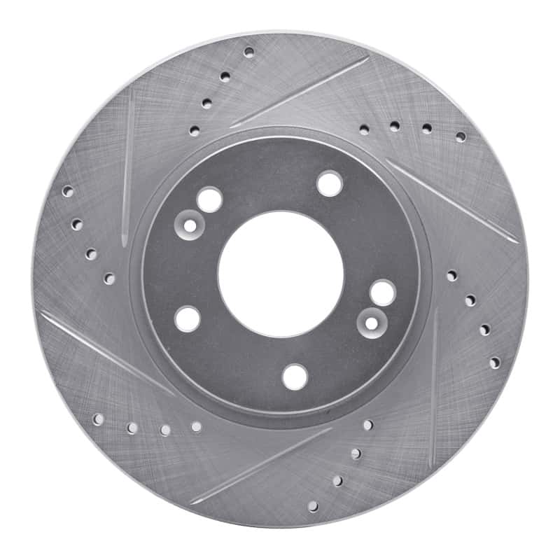 R1 Concepts — R1 11-25 Hyundai Veloster Front Left Drilled & Slotted Silver Brake Rotor
R1 Brake Rotor Drill - view 1