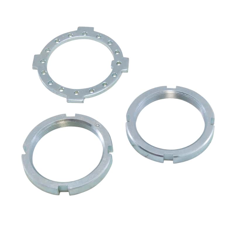 Yukon Gear & Axle — Yukon Gear Replacement Spindle Nut Kit for Dana 50 and 60 w/two 4-slot type Nuts & Washer
Spindle nut & washer
Spindle nut/washer - view 1