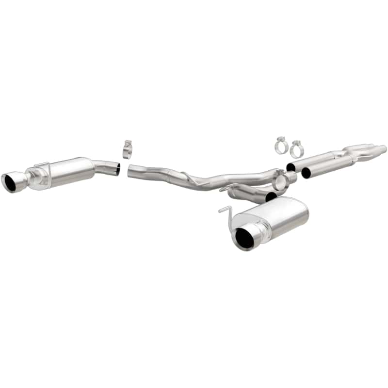 Magnaflow — MagnaFlow Cat Back, SS, 3in, Street, Dual Split Polished 4.5in Tips 2015 Ford Mustang GT V8 5.0L
Cat-Back - view 2