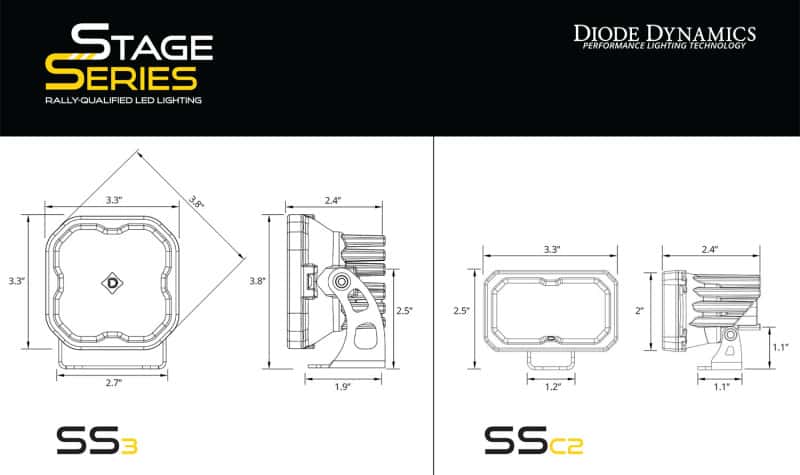 Diode Dynamics — Diode Dynamics 19-21 Ford Ranger Stage Series 2in LED Ditch Light Kit - Sport Yellow Combo - view 10