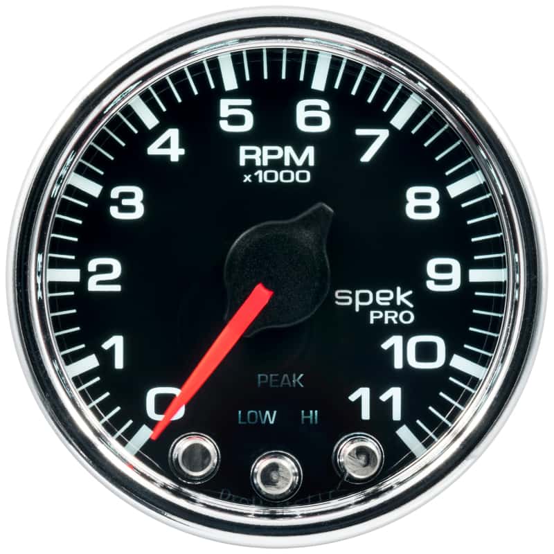 AutoMeter — Autometer Spek-Pro Gauge Tach 2 1/16in 11K Rpm W/ Shift Light & Peak Mem Blk/Chrm
GA 2" 11KRPM BCC SPK - view 2