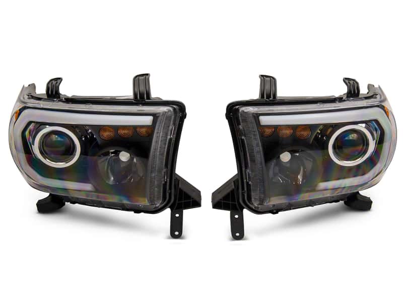 Raxiom — Raxiom 07-13 Toyota Tundra Axial Series Projector Headlights w/ LED Bar- Blk Housing (Clear Lens)
Headlights - view 1
