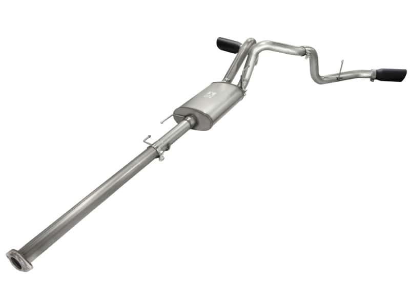aFe — aFe MACHForce XP Exhaust 3in SS Dual Side Exit CB w/ Black Tips 11-14 Ford F150 EcoBoost V6-3.5L TT
Cat-Back Exhaust - view 3