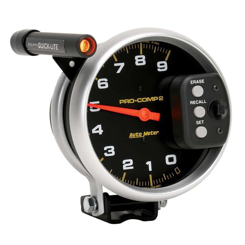 AutoMeter — AutoMeter Gauge Tach 5in. 9K RPM Pedestal W/ Quick Lite & Peak Memory Pro-Comp
5" TACH, 9,000 RPM, - view 5