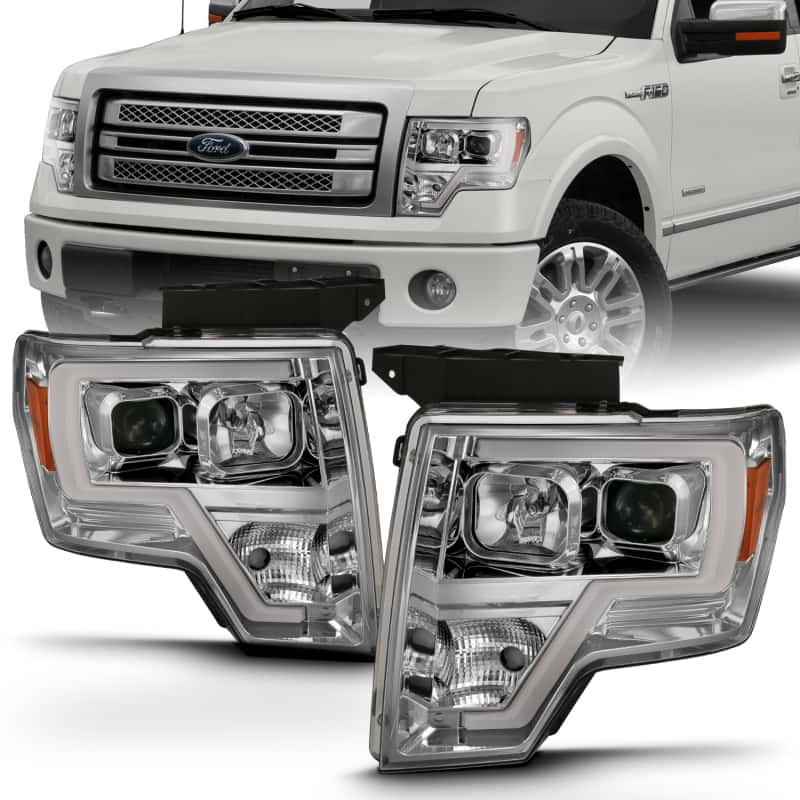 ANZO — ANZO 2009-2014 Ford F-150 Projector Headlight Plank Style Chrome Amber
Head Light Set
HdLtSet - view 8