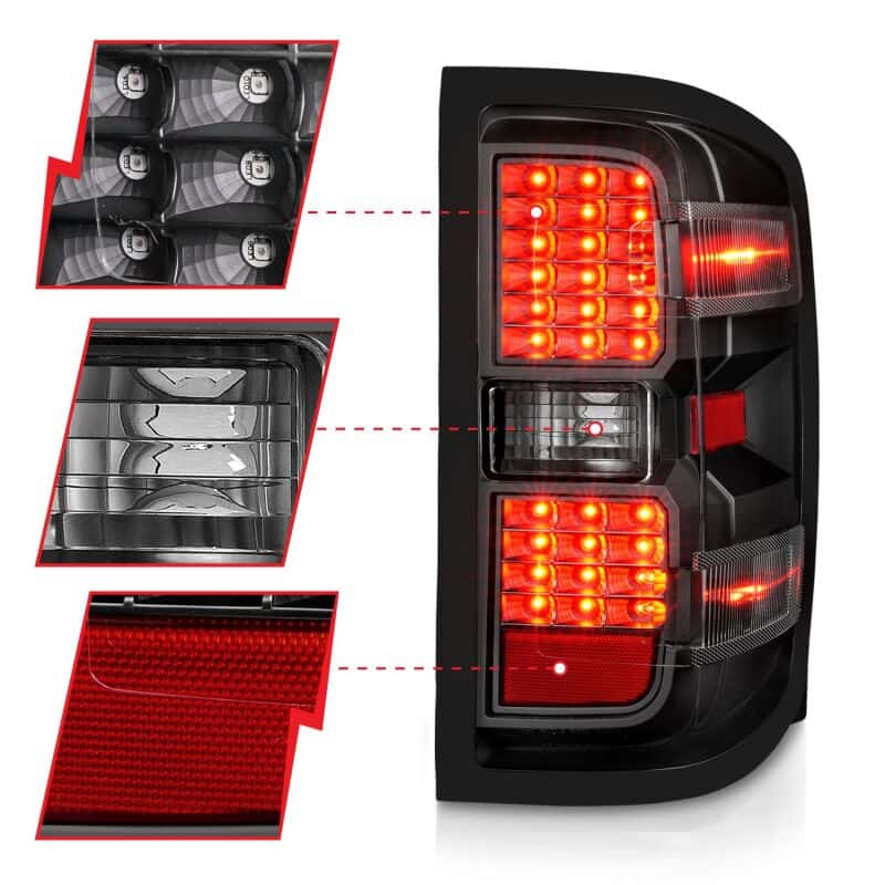 ANZO — ANZO 15-19 Chevy Silverado 2500HD/3500HD (Factory Halogen Only) LED Tail Lights Black w/Clear Lens
Tail Light Set - view 10