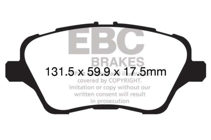 EBC — EBC 13+ Ford Fiesta 1.6 Turbo ST Redstuff Front Brake Pads
Disc Brake Pad - view 1