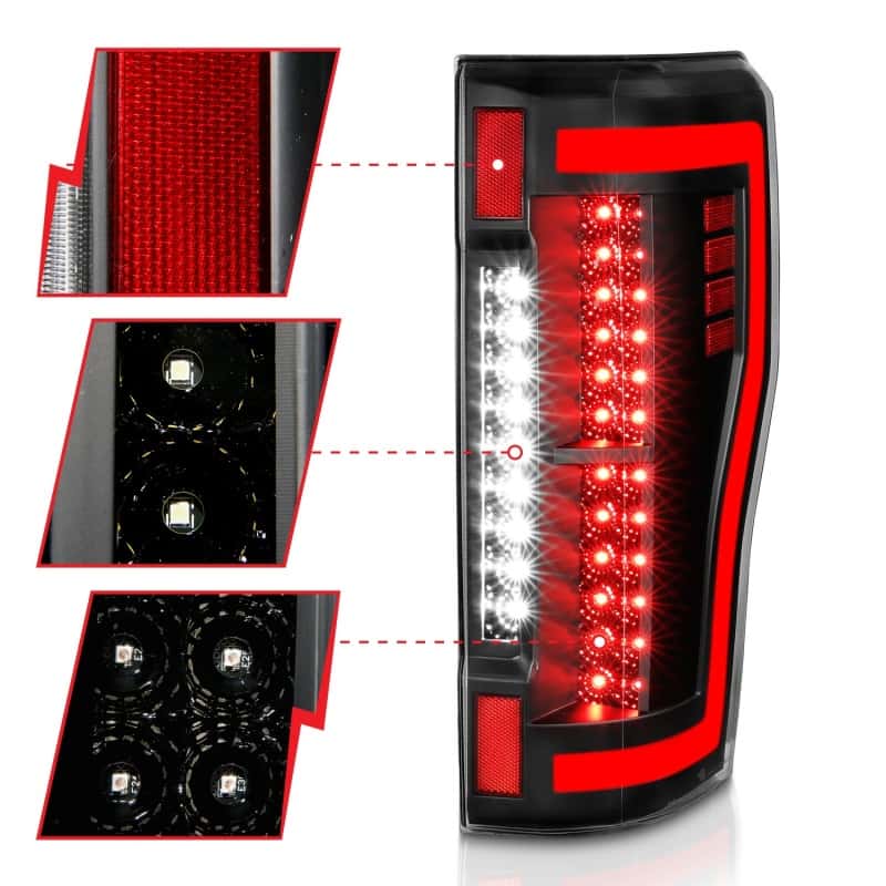 ANZO — FORD F250/ F350/ F450 17 UP L.E.D T.L BLACK HOUSE CLEAR LEN
ANZO 2017+ Ford F-250 LED Taillights - Black/Clear
Tail Light Set
TailLightSet - view 5