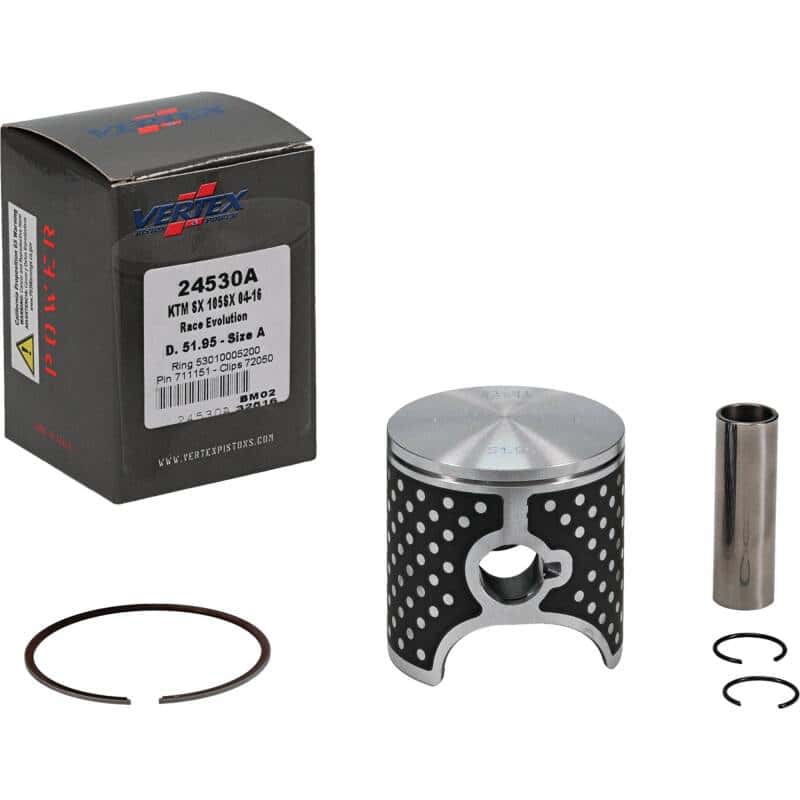 Vertex Pistons — Vertex Piston 04-11 KTM 105 SX 105cc Cast Race Evolution Stroker Piston Kit 112cc 15mm - view 2