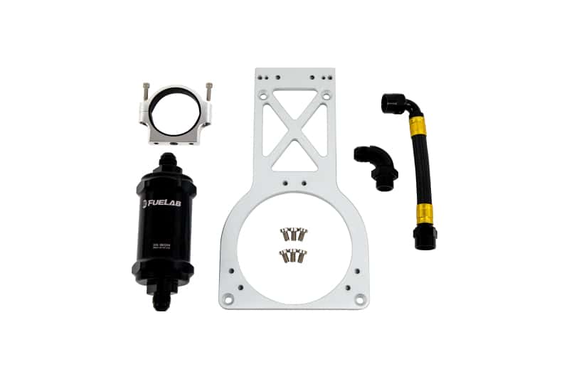 Fuelab — Fuelab Fuel Surge Upgrade Filter Kit (Bracket/Hardware/Hose Assembly/90 Degree Fitting) - 235mm
Fuel Filter - view 1