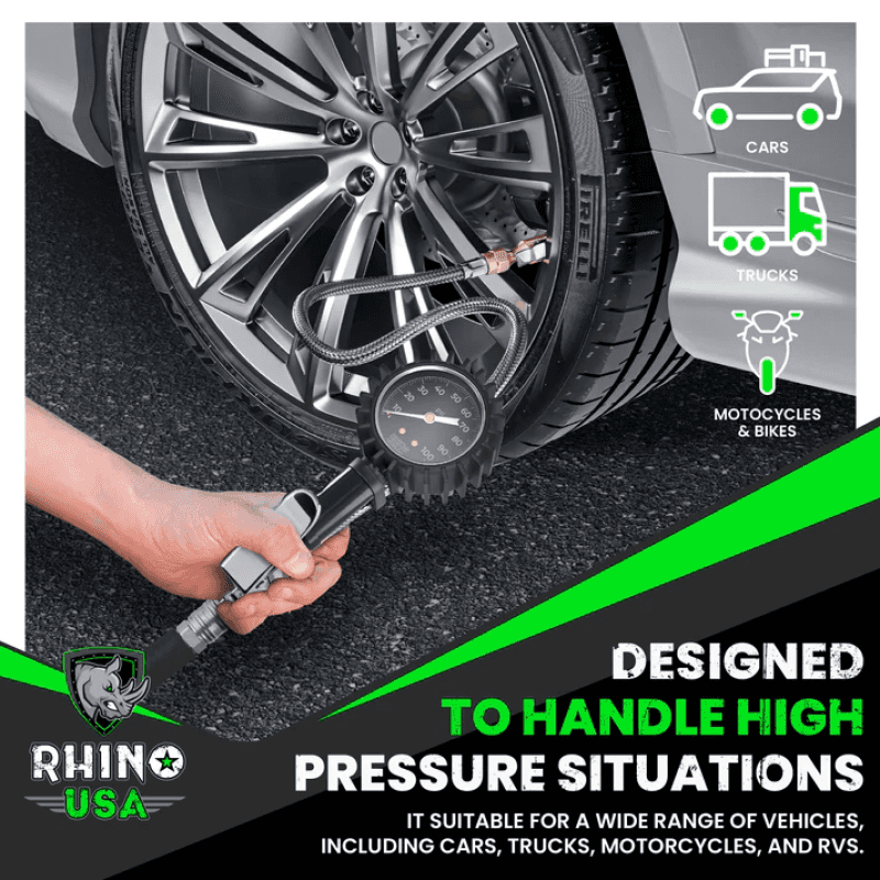 Rhino USA — Rhino USA 100 Psi Analog Tire Inflator Gauge
Tire Guage - view 5