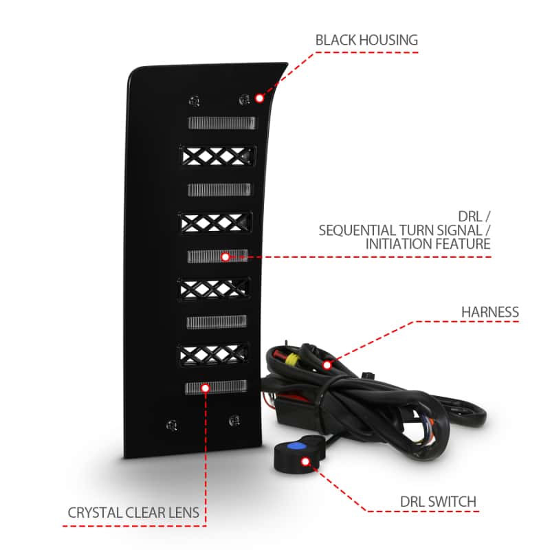 ANZO — ANZO 22-24 Toyota Tundra (w/Factory LED Refl. & OE Bumper) Z-Series Full LED DRL Vent Lights - Pair - view 5