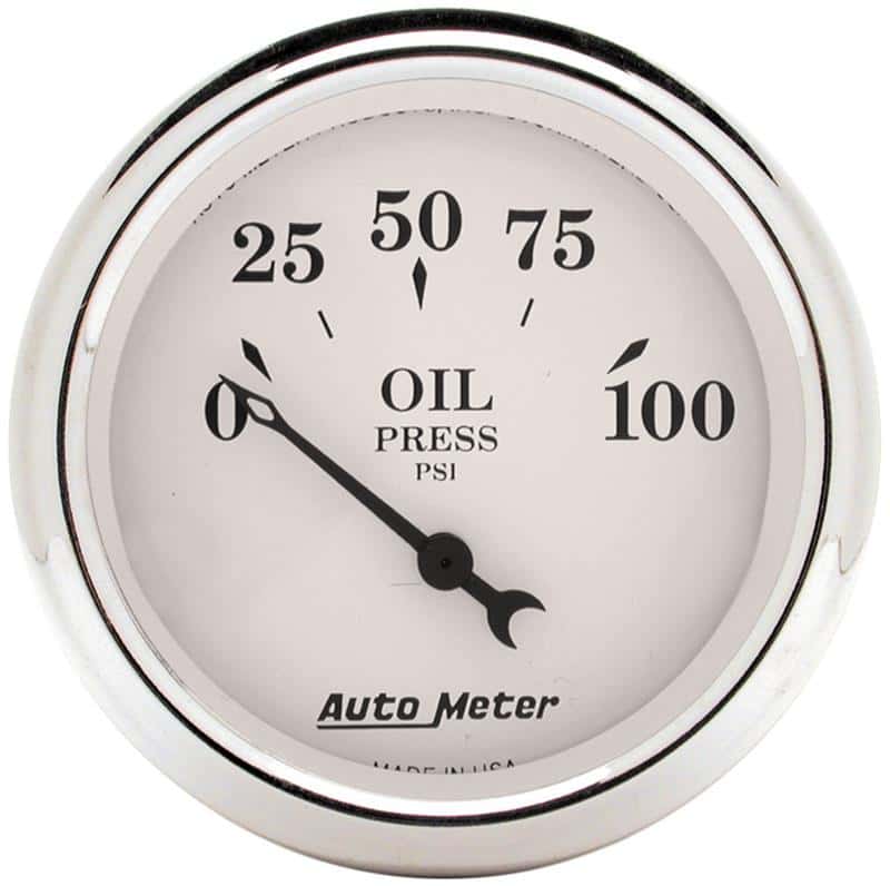 AutoMeter — Auto Meter 2-1/16in 100PSI Electronic Oil Pressure Old Tyme White Gauge
2" OIL PRESS, 0-100 - view 1