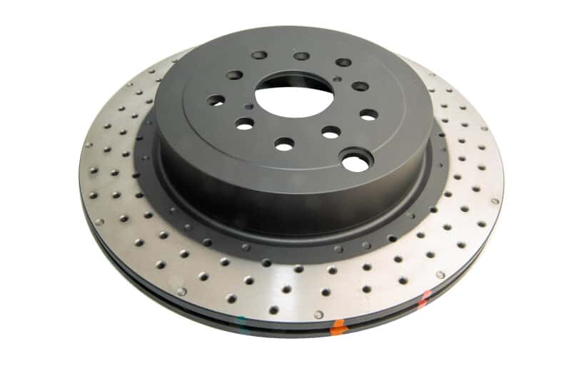 DBA — DBA 04-17 Subaru WRX STi Rear Cross Drilled/Dimpled 4000 XD Series Rotor
Brake Rotor - view 1