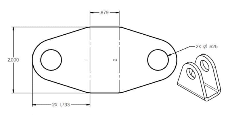 Ridetech — Ridetech Rod End Bracket .87 Wide
Rod End Bracket - view 2