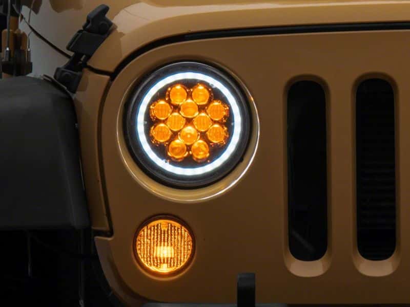 Raxiom — Raxiom 07-18 Jeep Wrangler JK Axial Spider LED Headlights w/Angel Eye Halo- Blk Housing (Clear Lens)
Headlights - view 8