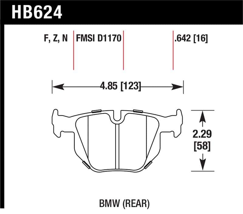 Hawk Performance — Hawk 06 BMW 330i/330xi / 07-09 335i / 07-08 335xi / 09 335d / 08-09 328i Performance Ceramic Street
Disc Brake Pad - view 1